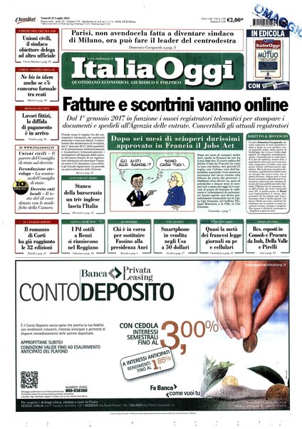 Italia oggi : quotidiano di economia finanza e politica